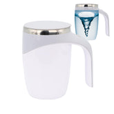 Daasigwaa self-stirring mug with magnetic device for quick mixing.