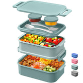 DaCool lunchbox 74oz three-tier design keeps meals organized for work.