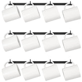 Dahey wall-mounted mug rack with 12 hooks keeps cups within easy reach.