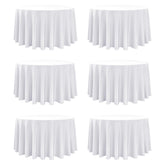 Dailyset 6-pack white round tablecloth 120-inch covers tables with a flawless drape