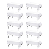 Dailyset white 60x102 tablecloth on rectangular table for events