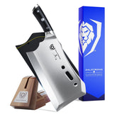 Dalstrong Obliterator 9-inch blade edge ready for heavy chopping tasks
