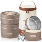 Dandat 7-in-1 lunch set front view with organized compartments for easy meal prep