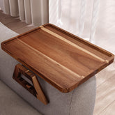 Danfoxer Acacia wood couch arm tray folding mode for flexible living room use