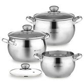 Daniks Classic 6-Piece set pots with lids for versatile home cooking