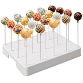 Daofvor 20-hole cake pop stand with even spacing for clean displays.