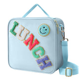 Dark Swan insulated lunch bag with smiley face keeps meals fresh for school or work