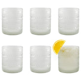 Darware Hobnail 12oz glass front view, ideal for cocktails and water.
