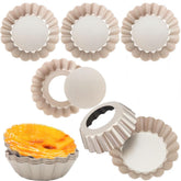 Datanya mini tart pan with removable bottom in champagne gold, ideal for pristine individual quiches.