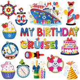 Dazoratix Birthday Cruise ship magnet on a metal door showing nautical décor benefits