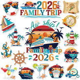 Dazoratix retro cruise magnets decorate a cabin door for vacation vibes