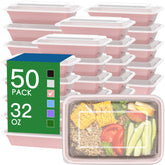 Dealusy 32 oz meal prep container with pink lid for easy portioning and storage
