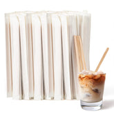 DEBECTY natural wood coffee stirrers, durable for hot drinks and everyday use.