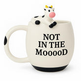 Decodyne funny cow coffee mug with cartoon design, perfect for lively mornings.