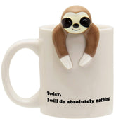 Decodyne funny sloth mug front view with an easy-sip handle for daily use