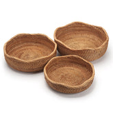 DECRAFTS rattan round large basket for fresh fruit display
