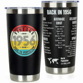 DECZHIYU 70th birthday tumbler with vintage design for milestone celebrations