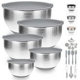 Deedro premium mixing bowls with lids 1.5 qt for precise prep.