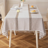 Deep Dream tablecloth with waterproof coating beads liquids for quick cleanup after spills.