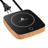 Defashun mug warmer wood grain front view with warm surface for cozy beverages