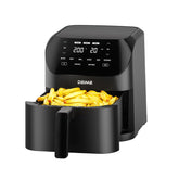 Deime Air Fryer 6-2 qt front view showing spacious capacity for family meals.