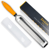 Deiss PRO lemon zester close-up showing razor-sharp blades for zesting.