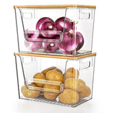 Delamu pantry organizers with bamboo lids top for organized storage