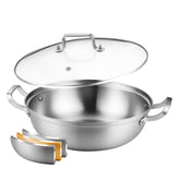 Delarlo tri-ply 11-inch everyday pan with lid for versatile stovetop cooking.
