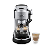 De'Longhi Dedica Maestro Plus espresso machine with compact footprint and professional 15-bar pump.