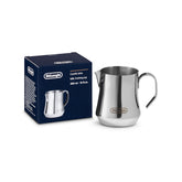 De'Longhi DLSC060 milk frothing jug in stainless steel for silky cafe-style foam at home.