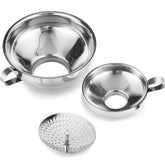 Delove canning funnel set with wide and small mouths for easy jar filling.
