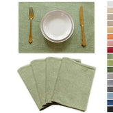Demetex Green placemats set of 4 with rectangular design for stylish dining and surface protection