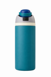 Denim Blue 24oz insulated bottle lid close-up highlighting leak-proof seal