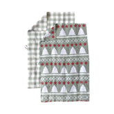 Desert Aqua three-pack dish towels flatlay with highly absorbent waffle weave.