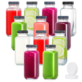 DESIYUE 8oz glass juice bottles show a clear, clean look for fresh juice.