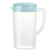 DeSJ pitcher with blue lid showing secure cap for fresh beverages at home