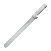 Dexter Outdoors Sani-Safe scalloped slicer blade for precise slicing through tough textures.