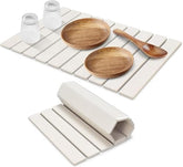 DFJKJUU large stone dish drying mat unfolded on counter for quick drying.
