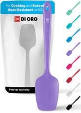 DI ORO Living spoonula demonstrates 600°F heat resistance for high-heat cooking.