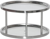 Dial Industries Lazy Susan top view for quick access to back items on a 10.5-inch stainless steel turntable