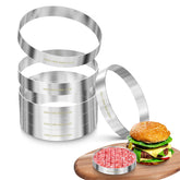 Diatomiteco sous vide hamburger ring assembly for perfectly shaped patties