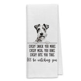 Dibor wire fox terrier dish towel with playful design for kitchen use.