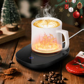 Dicross coffee mug warmer on a desk keeps drinks warm during work