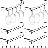 Dicunoy 6-pack black wine glass rack package for tidy storage.