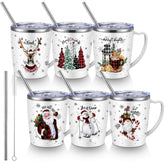 Didaey buffalo plaid 11oz mug with a sturdy handle for cozy winter beverages.