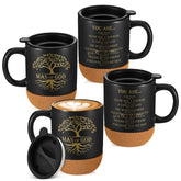 Didaey Man of God bulk mugs in black ceramic with 15oz capacity for sharing