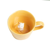 DIHOclub Cat Mug with hidden 3D cat peeking—perfect for daily coffee ritual