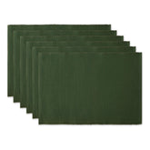 DII basic ribbed placemat in dark green, front view, for elegant casual dining.
