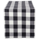DII buffalo check runner on a dining table adds classic farmhouse style