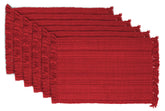 DII variegated placemat 13x19 Tango Red adds texture to dining